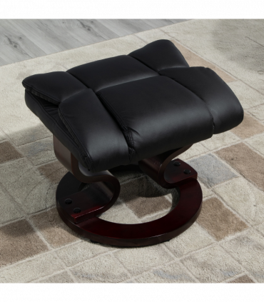 Padded PU Leather Manual Reclining Armchair Sofa Chair w/ Footstool Black