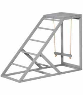 PawHut Chicken Coop Toy with Swing, Ladder, Platform for 2 Chickens, Hens, Grey