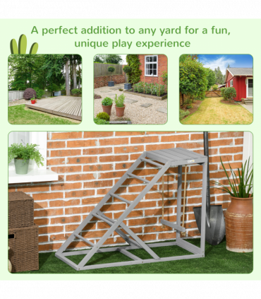PawHut Chicken Coop Toy with Swing, Ladder, Platform for 2 Chickens, Hens, Grey