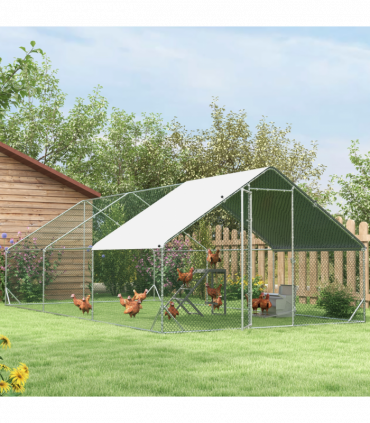 PawHut Chicken Coop Toy with Swing, Ladder, Platform for 2 Chickens, Hens, Grey