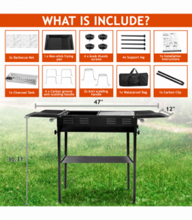 Portable Charcoal Grills for Outdoor BBQ, Foldable Kabob Barbecue Grill for Camping Hibachi BBQ Griddle Lamb Skewer in Garden Backyard Party Picnic Travel Outdoor Cooking