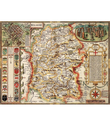 Wiltshire Historical Map 1000 Piece Jigsaw Puzzle (1610)