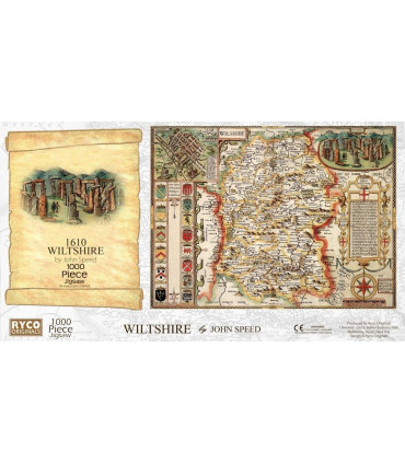 Wiltshire Historical Map 1000 Piece Jigsaw Puzzle (1610)
