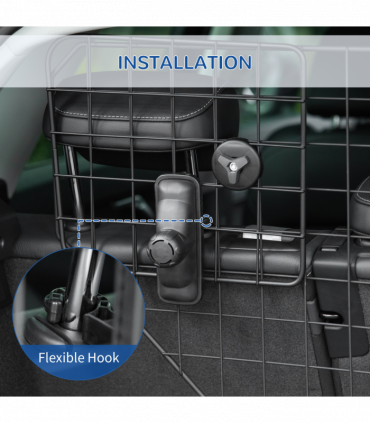 Dog Guard for Car Boot Adjustable Mesh Barrier Pet Headrest, 90-120W x 40.5H cm