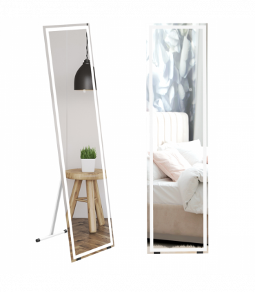 LED Lighted Full Length Mirror Dimmable Body Mirror White 40W x 2.9D x 150Hcm