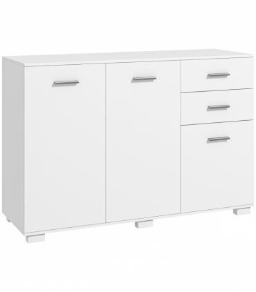 HOMCOM Modern Sideboard Kitchen Storage Cabinet with 2 Drawers and Shelves