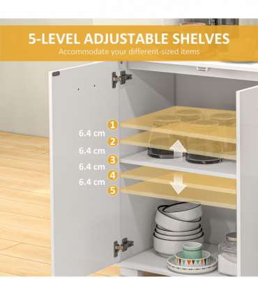 HOMCOM Modern Sideboard Kitchen Storage Cabinet with 2 Drawers and Shelves