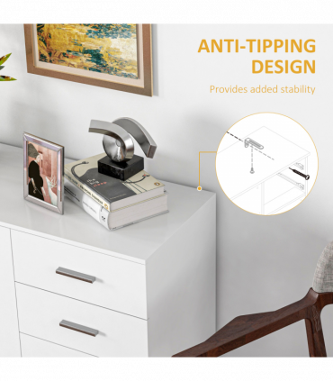 HOMCOM Modern Sideboard Kitchen Storage Cabinet with 2 Drawers and Shelves