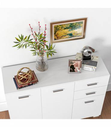 HOMCOM Modern Sideboard Kitchen Storage Cabinet with 2 Drawers and Shelves