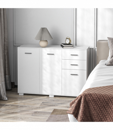 HOMCOM Modern Sideboard Kitchen Storage Cabinet with 2 Drawers and Shelves