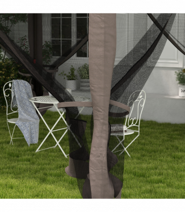 Outsunny Garden Folding Tent Heavy Duty Pop Up Gazebo for Party Light Grey