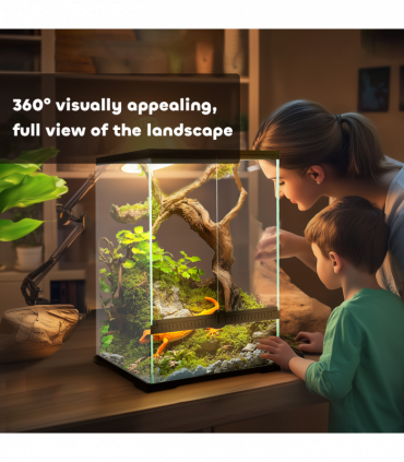 PawHut Glass Reptile Terrarium, 40L Vivarium for Lizards Frogs Snakes Turtles