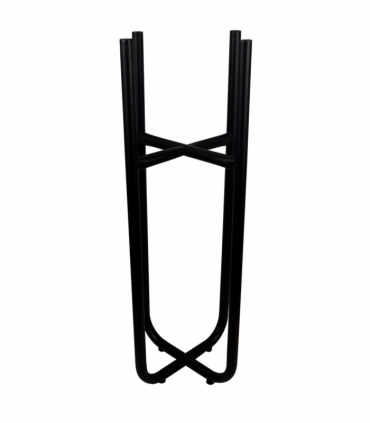 Tall Black Stand with Silver Metal Planter 62cm x 18cm