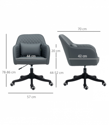 Vinsetto Office Chair with Rechargeable Vibration Massage, Grey