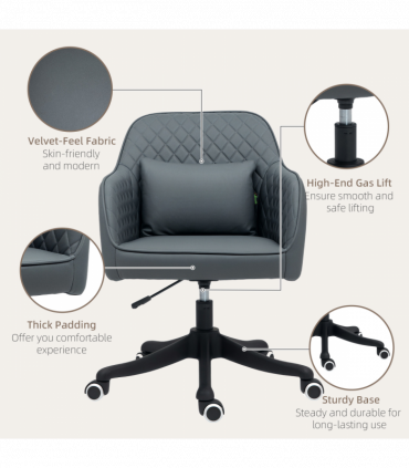 Vinsetto Office Chair with Rechargeable Vibration Massage, Grey