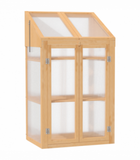 Wooden Greenhouse, Cold Frame PC Semi Transparent 70x50x120cm, Brown