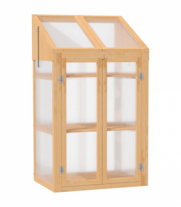 Wooden Greenhouse, Cold Frame PC Semi Transparent 70x50x120cm, Brown