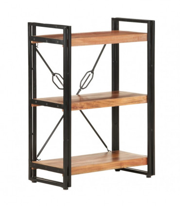 vidaXL 3-Tier Bookcase 60x30x80 cm Solid Acacia Wood