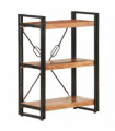 vidaXL 3-Tier Bookcase 60x30x80 cm Solid Acacia Wood