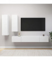 vidaXL 4 Piece TV Cabinet Set White Engineered Wood