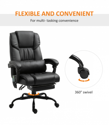 6-Point PU Leather Massage Racing Chair Electric Padded Angle Adjustable Remote