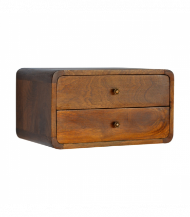 Artisan Furniture Solid Wood Floating Curved Chestnut Bedside