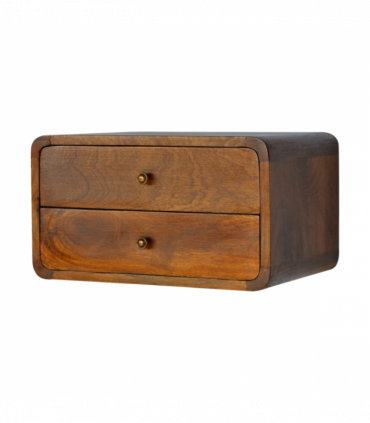 Artisan Furniture Solid Wood Floating Curved Chestnut Bedside