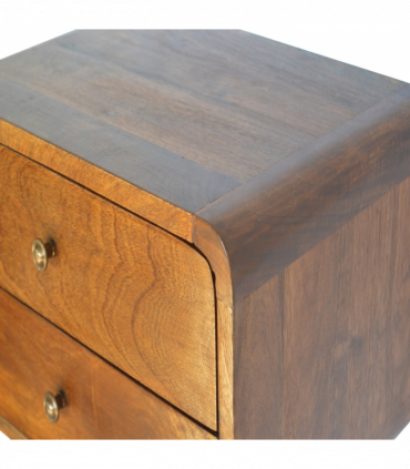 Artisan Furniture Solid Wood Floating Curved Chestnut Bedside