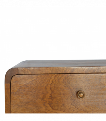 Artisan Furniture Solid Wood Floating Curved Chestnut Bedside