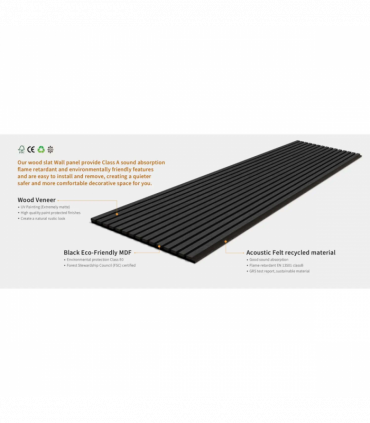 Black Oak Acoustic Wall Panels (2 Pack)