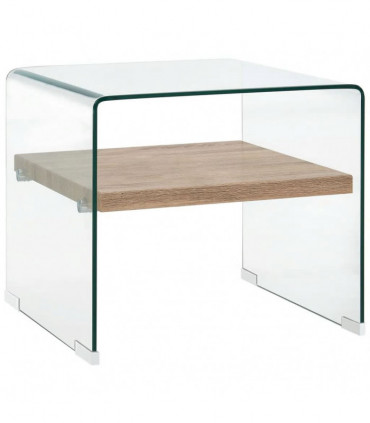 Coffee Table Clear 50x50x45 cm Tempered Glass