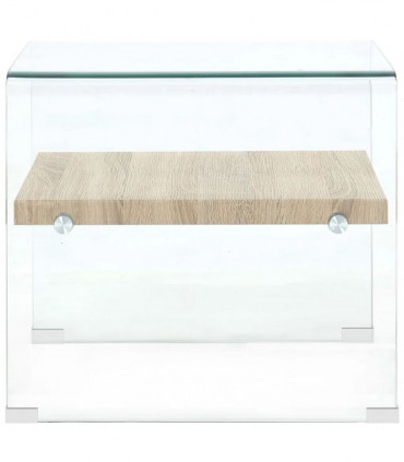 Coffee Table Clear 50x50x45 cm Tempered Glass