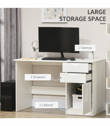 Computer ,Workstation White w/ Drawers Home Office