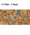 Decorative Cork Wall Tiles - Blue - 1 Pack - 1.98m2 (21.31sqft)