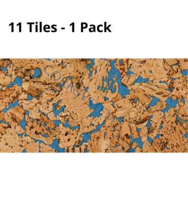 Decorative Cork Wall Tiles - Blue - 1 Pack - 1.98m2 (21.31sqft)