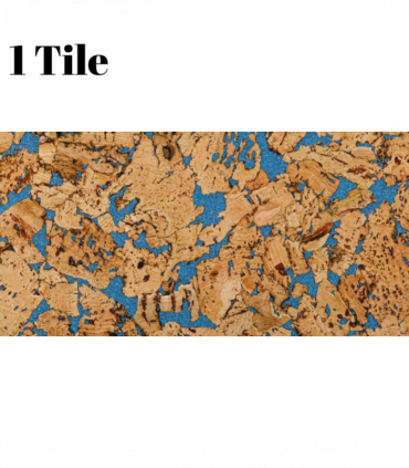 Decorative Cork Wall Tiles - Blue - 1 Tile - 0.18m2 (1.94sqft)