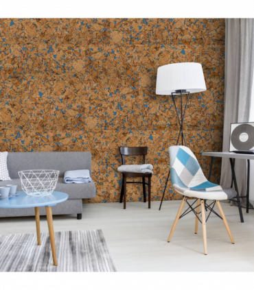 Decorative Cork Wall Tiles - Blue - Sample - 1 Strip