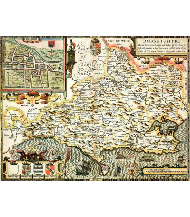 Dorset Historical Map 1000 Piece Jigsaw Puzzle (1610)