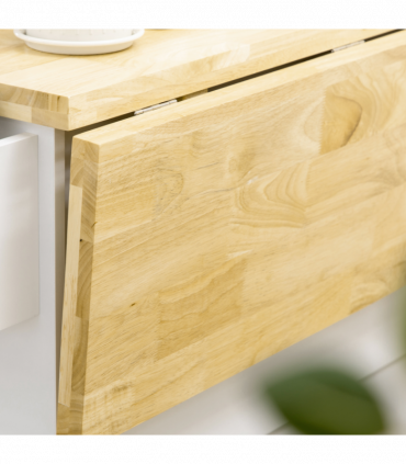 Drop-Leaf Kitchen Island on Wheels Utility Storage Cart with Drawers & Cabinet