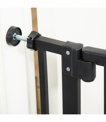 Extra Tall Dog Gate with Cat Door Auto Close for Stairs 74-80 cm Wide Pawhut