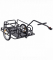 Bicycle Cargo Trailer Black Steel 108H x 140L x 72.5Wcm Folding Storage Cart
