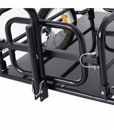 Bicycle Cargo Trailer Black Steel 108H x 140L x 72.5Wcm Folding Storage Cart