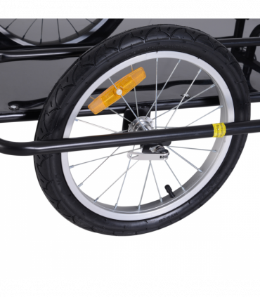 Bicycle Cargo Trailer Black Steel 108H x 140L x 72.5Wcm Folding Storage Cart