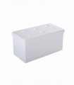 Folding Faux Leather Storage Cube Ottoman Bench Seat PU Cream White