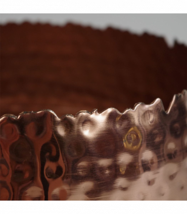 Large Metal Planter 22 x 17cm Hammered Silver Colour Curvy Edge