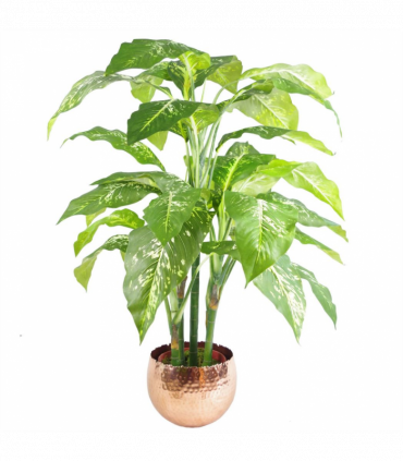 Large Metal Planter 22 x 17cm Hammered Silver Colour Curvy Edge