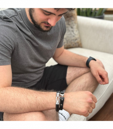 Men's Leather Infinity Bracelet