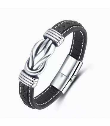 Men's Leather Infinity Bracelet