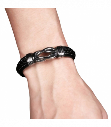 Men's Leather Infinity Bracelet