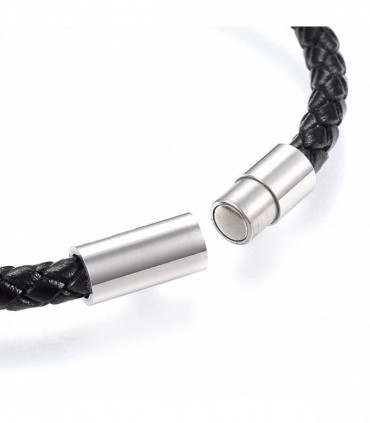 Men's Tigers Eye Leather Bracelet Brown 21cm 8.5 inches Bead size 6.5mm